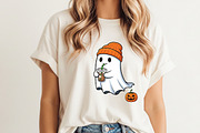 Cute Ghost Drinking Coffee Png, an Illustration by Watercolor design (Thumbnail 3 of 3)