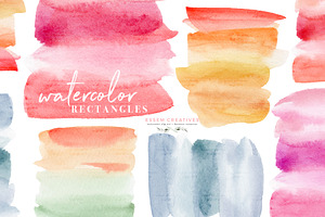 Watercolor Clipart Rectangle Ombre