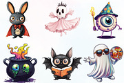 Quirky Halloween Sublimation Clipart, an Illustration by CraftArtStudio (Thumbnail 2 of 6)