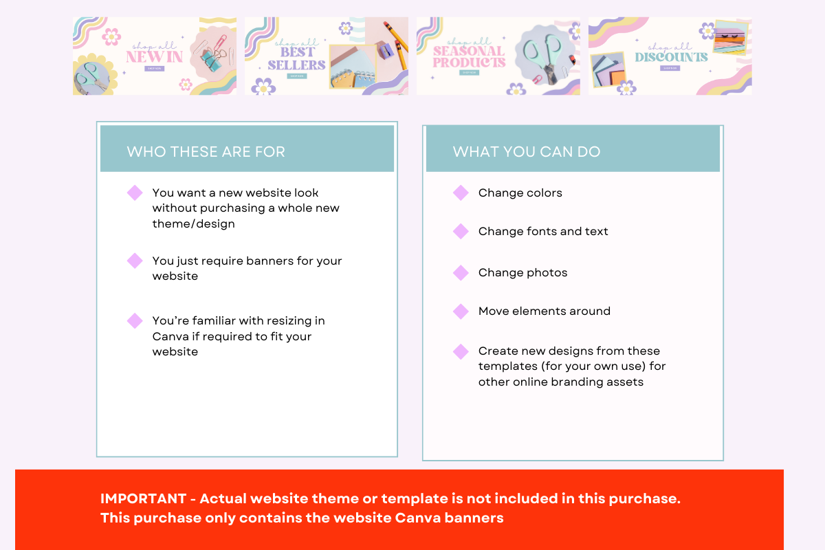 Cream Pastel Shopify Banners, a Shopify Template by Template Twist Shop (Photo 3 of 5)