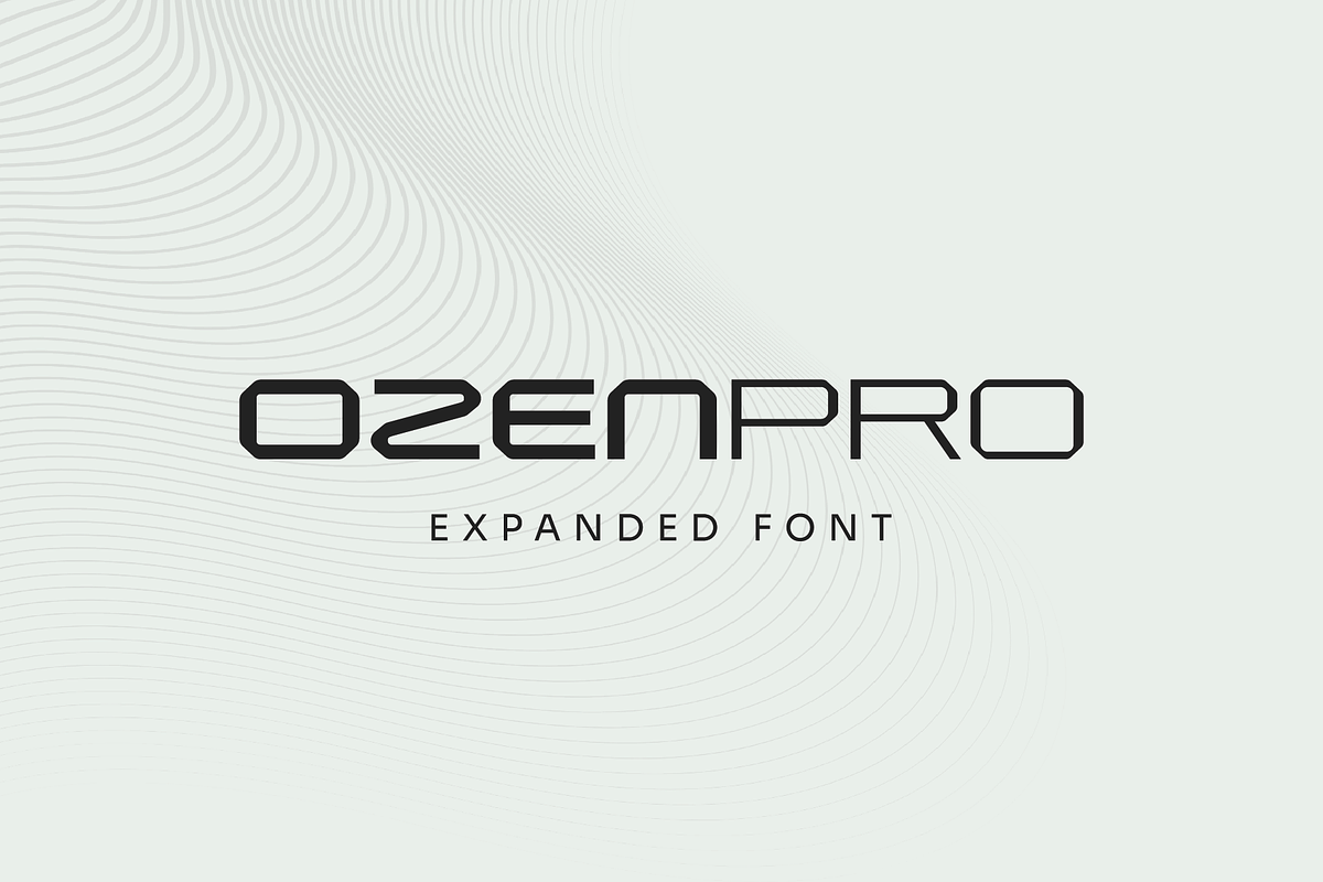 OzenPro-abstract futuristic font, a Sans Serif Font by Ebad Designs (Photo 1 of 8)