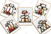 Whimsical Christmas Cats Clipart, an Illustration by Creative Art (Thumbnail 13 of 13)