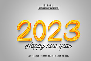 2023 Happy New Year 3D Editable Text