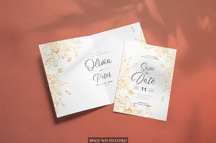Bifold opened Event Cards Mock-up