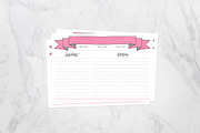 Pink Banner Recipe Cards 4x6 Fill in, a Card Template by OhEverythingHandmade (Thumbnail 1 of 2)
