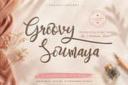 Groovy Soumaya Font, a Handwritten Font by Letterhanna Studio (Thumbnail 1 of 17)
