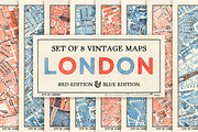 Set of 8 Vintage Maps of London, a Graphic by Fendell Projects (Thumbnail 1 of 4)