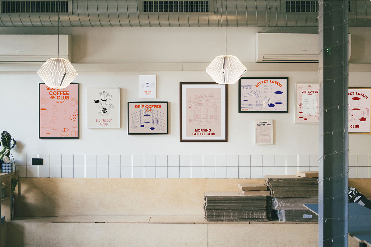 Slow Coffee Club posters, a Decorative Illustration by Mio Buono (Photo 10 of 13)