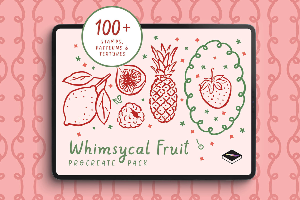 Whimsical Fruit Procreate Set, a Brushes & More by Pencil Twist (Photo 1 of 9)