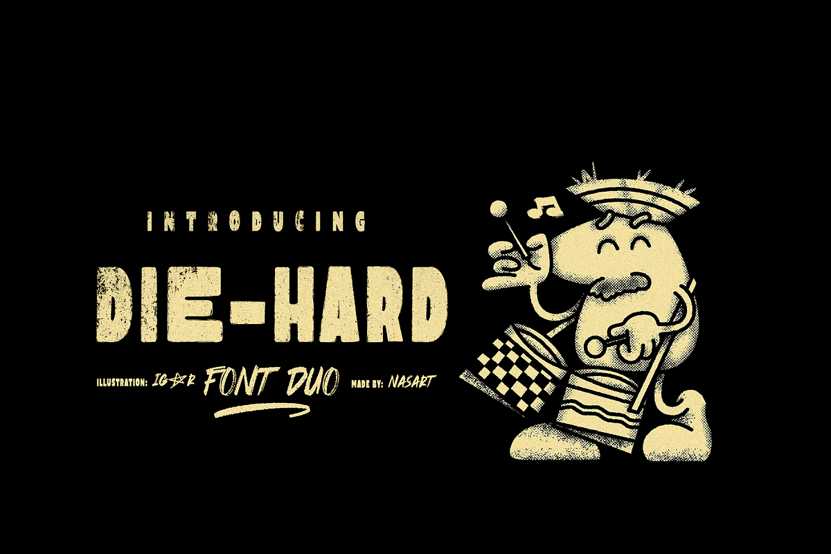 DIE-HARD - FONT DUO, a Handwritten Font by NasArt© (Photo 1 of 11)
