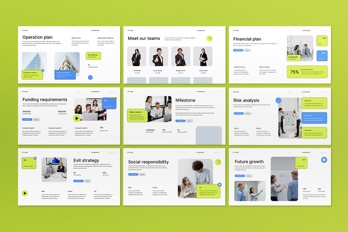 Modern Business Plan PPT, a Presentation Template by graphicook