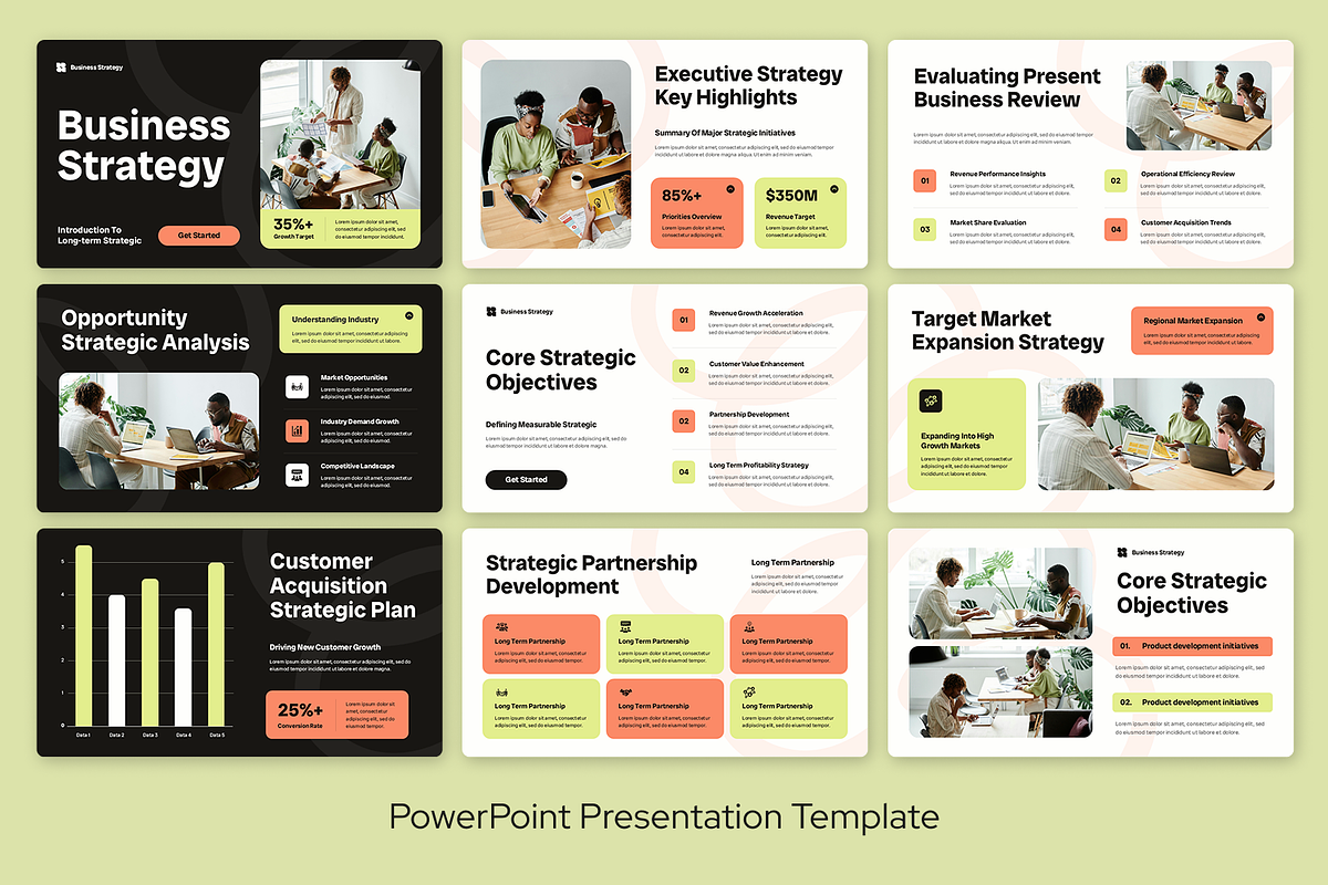 Business Strategy Powerpoint, a Presentation Template by Sixtemp