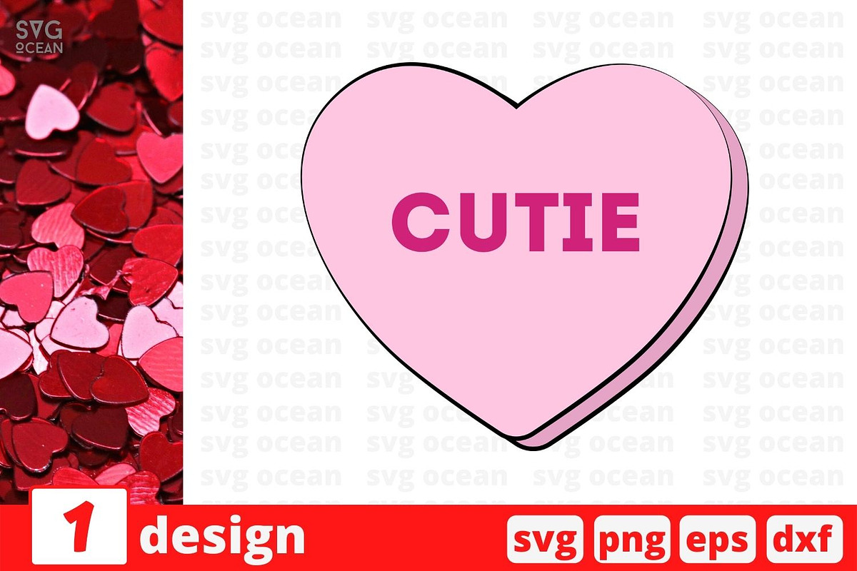 Valentines Day Candy Hearts SVG Bund, an Illustration by svgocean