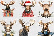 Cute Christmas Moose Sublimation, an Illustration by Black Bird Studio (Thumbnail 3 of 6)