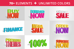 Ultimate 3D Text Render PACK PSD