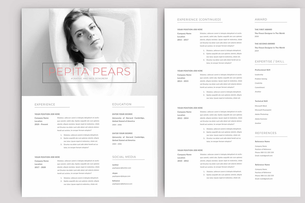 Resume / CV, a Resume Template by Peunayah (Photo 2 of 7)