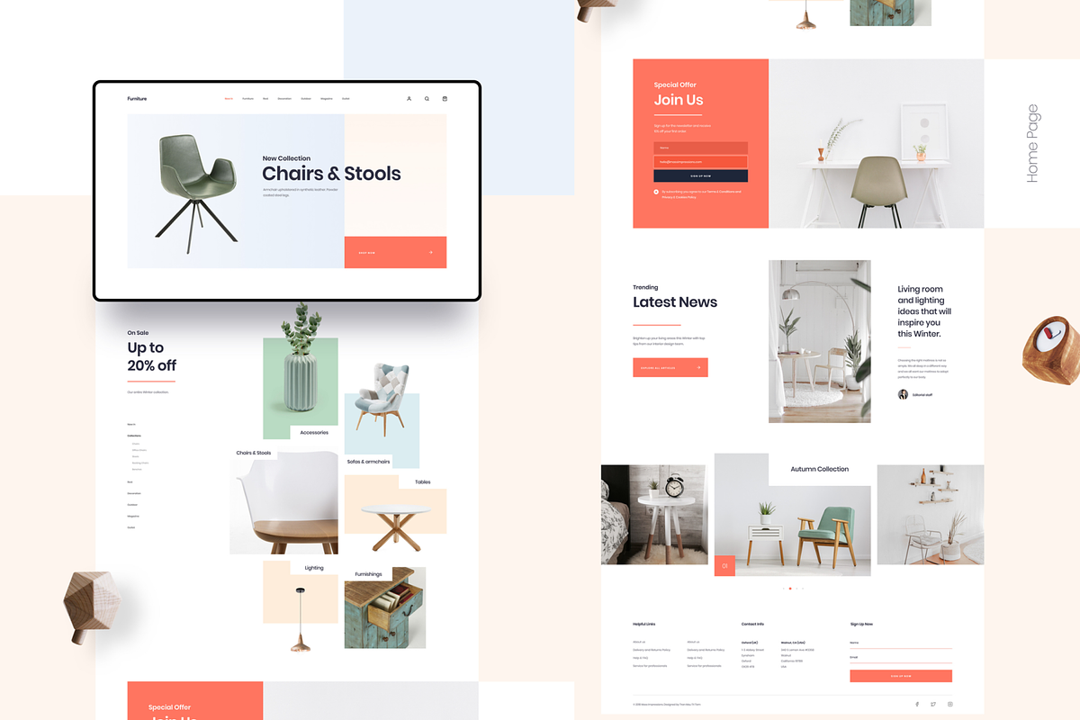 Furniture Website UI, an UI Kit Template by KreyaParekh (Photo 1 of 4)