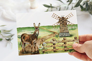 Donkey and windmill clipart, an Animal Illustration by Artmanata (Thumbnail 6 of 11)