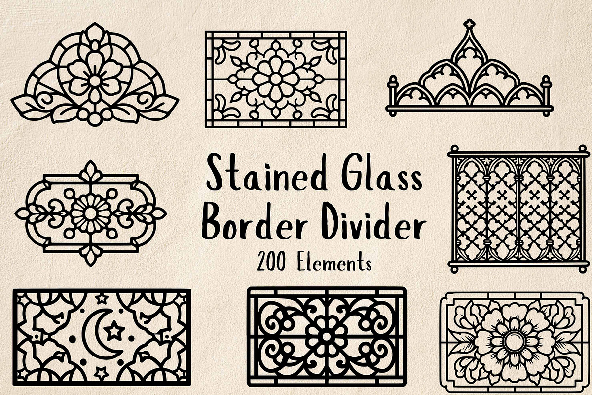 Stained Glass Dividers, an Object Graphic by Pattern Whimsy (Photo 1 of 4)