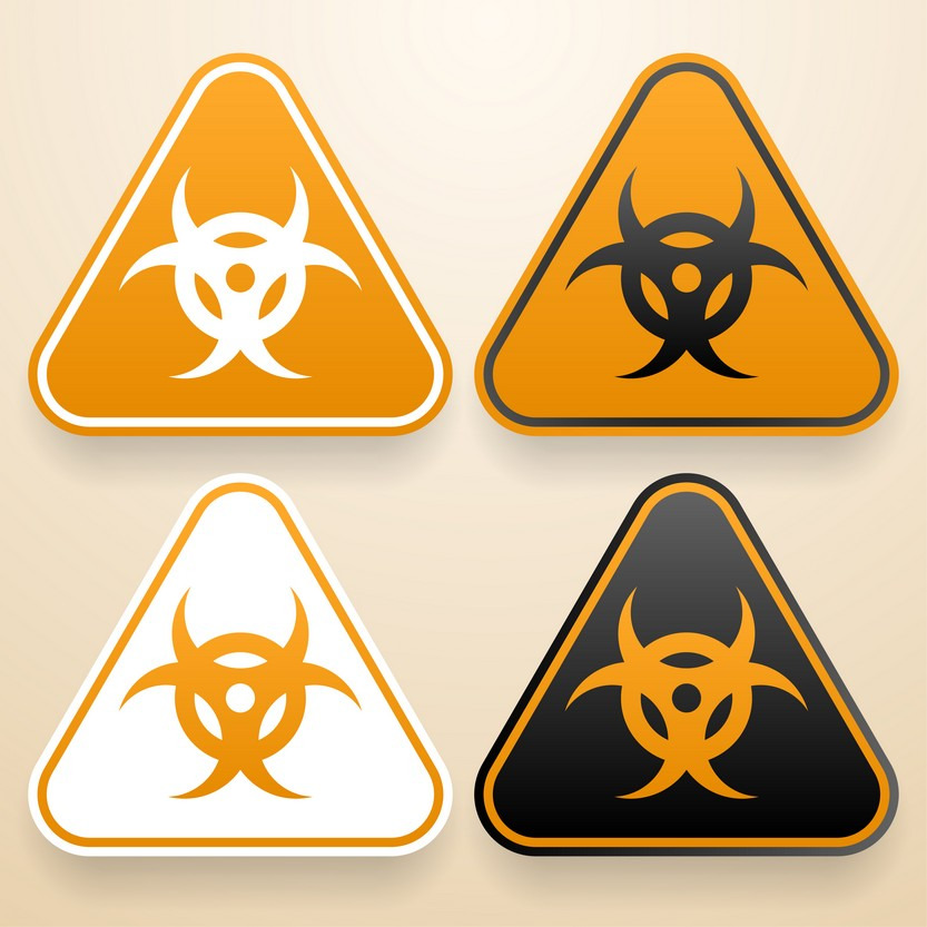 Set of triangular Biohazard signs, an Icon by Vector Shop