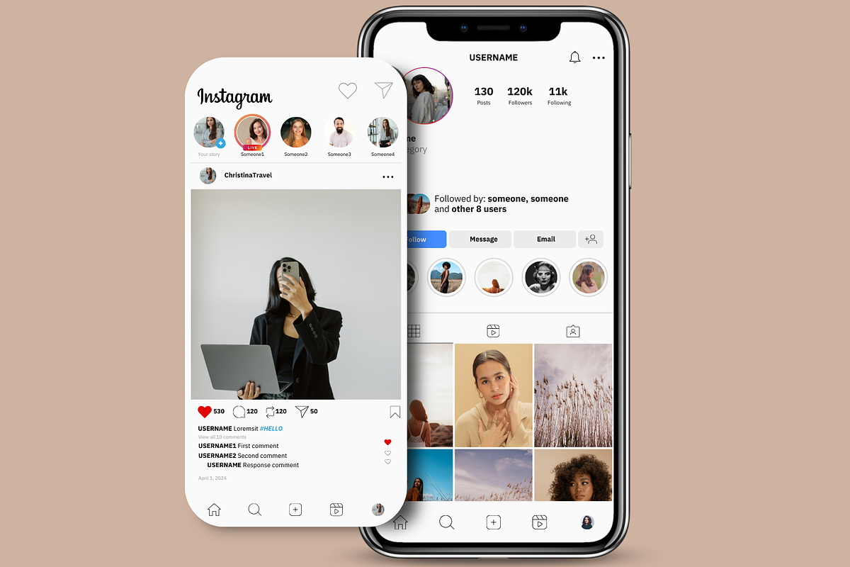 Instagram Mockups Canva Template, a Social Media Template by GraphiCarola (Photo 5 of 7)