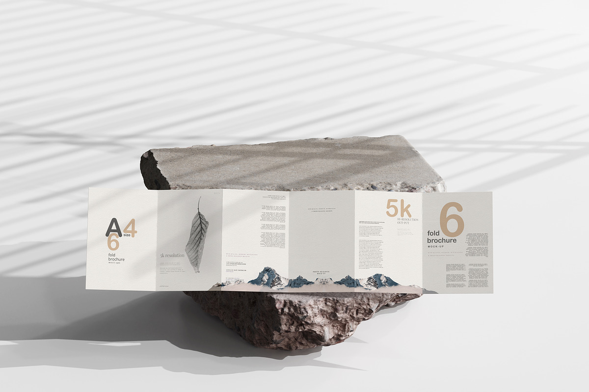 A4 Size Six Fold Brochure Mockup, a Print Template by pmvch (Photo 14 of 20)