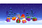 Christmas gifts on white snow, a Seasonal Illustration by Seavector Studio (Thumbnail 3 of 3)