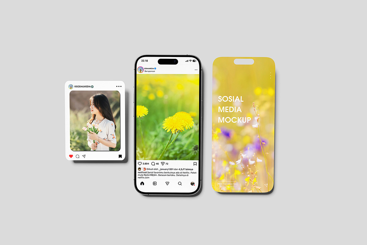 Social Media Mockup, an iPhone Mockup by seramoe (Photo 3 of 5)