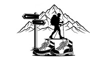 Hiking Adventure Silhouette Bundle, an Illustration by yasushie (Thumbnail 41 of 51)