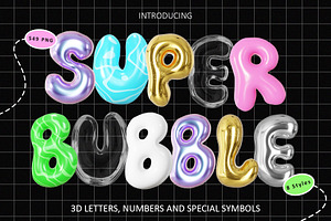 3D Bubble Type Letters And Numbers