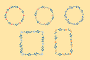 Simple flowers patterns and frames, a Pattern Graphic by Daria Balaeva (Thumbnail 3 of 9)