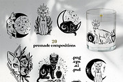 Magic Cats Illustrations Clipart, an Illustration by Julia M. Watercolor (Thumbnail 9 of 13)