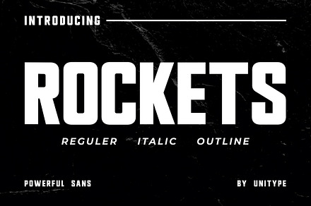 ROCKETS - A Powerful Sans Serif, a Sans Serif Font by Umitype