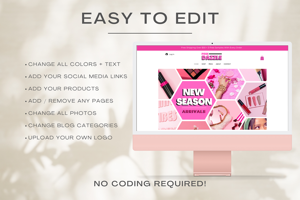 Pink E-commerce Website Theme, a Websites & App Template by Cosmic Design (Photo 6 of 9)