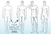 Procreate figure stamps MAN, a Brush Add-On by Elenbushe (Thumbnail 2 of 4)