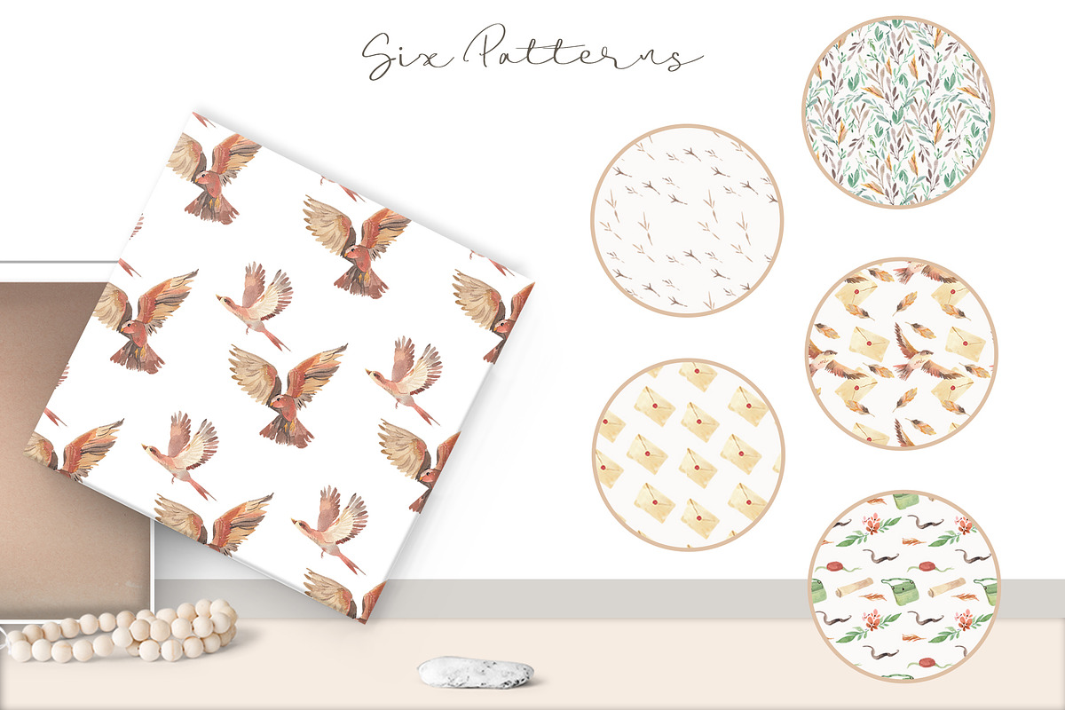 Bird Post - Watercolor Collection, an Illustration by ColorfulNest (Photo 6 of 8)