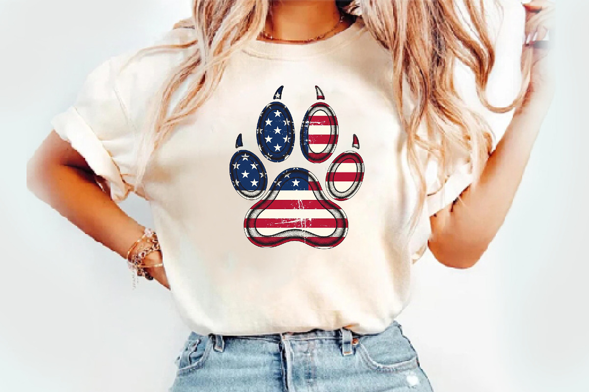 American Flag Dog Paw, an Illustration by Watercolor design (Photo 2 of 3)