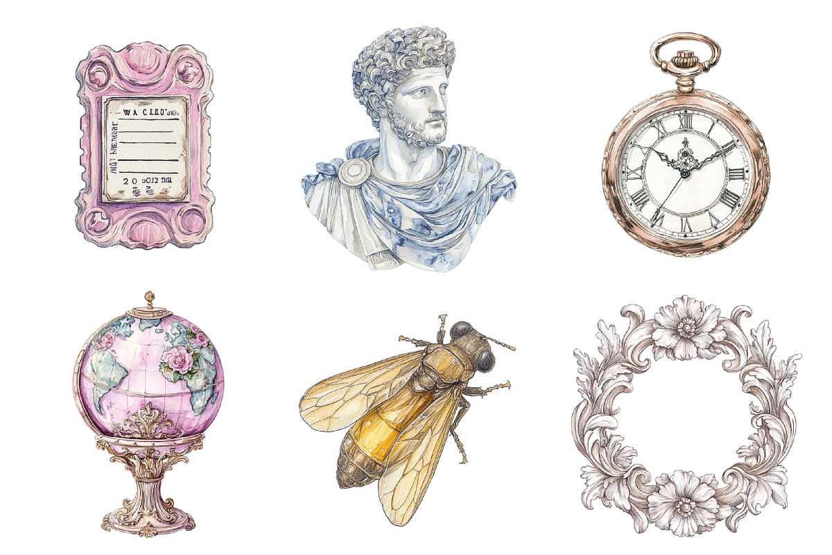 Museum Watercolor Clipart, an Illustration by SinaCreation (Photo 2 of 5)