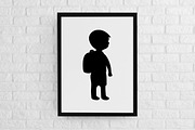 Kids with Backpacks Silhouette SVG, a Person Illustration by newminddesign (Thumbnail 2 of 3)
