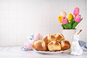 Traditional Easter hot cross buns, a Food & Drink Photo by Rimma