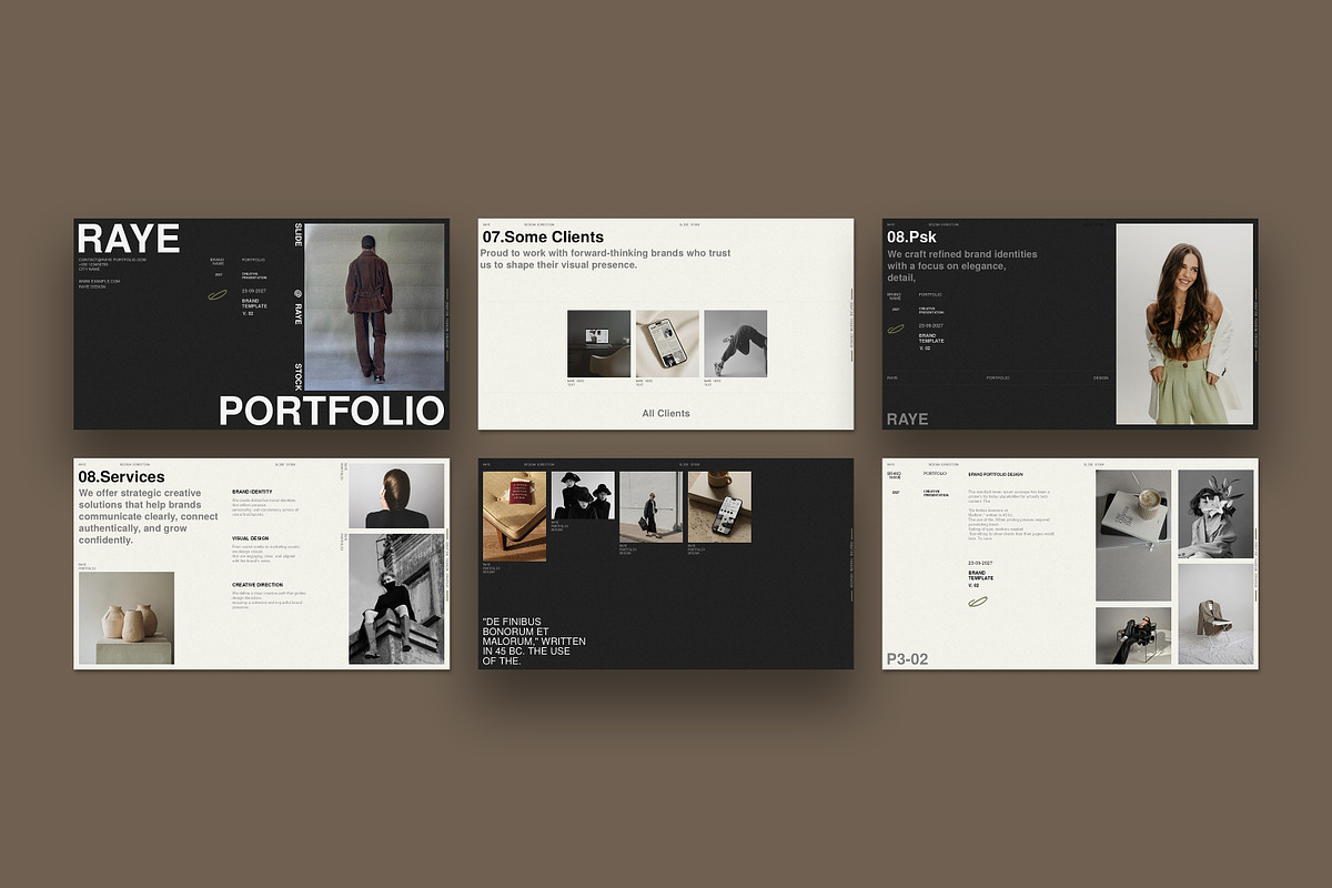 RAYE | Brand Portfolio Template, a Presentation Template by slidestock55 (Photo 10 of 12)