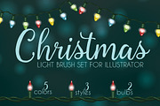 Christmas light brushes Illustrator, a Brush Add-On by Transfuchsian (Thumbnail 1 of 7)