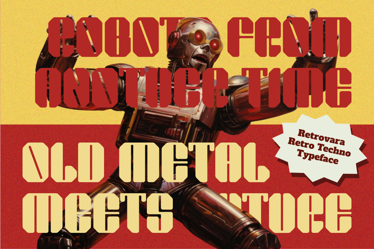 Retrovara Retro Techno Display Font, a Font by PutraCetol Studio (Photo 2 of 5)