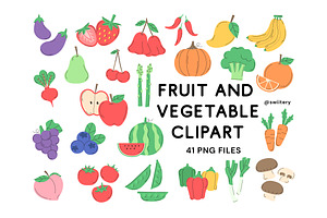 Fruit & Vegetable Clipart - Swiitery