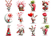 Whimsical Valentine Bunny Clipart, an Illustration by DreamArtGraphic (Thumbnail 3 of 4)
