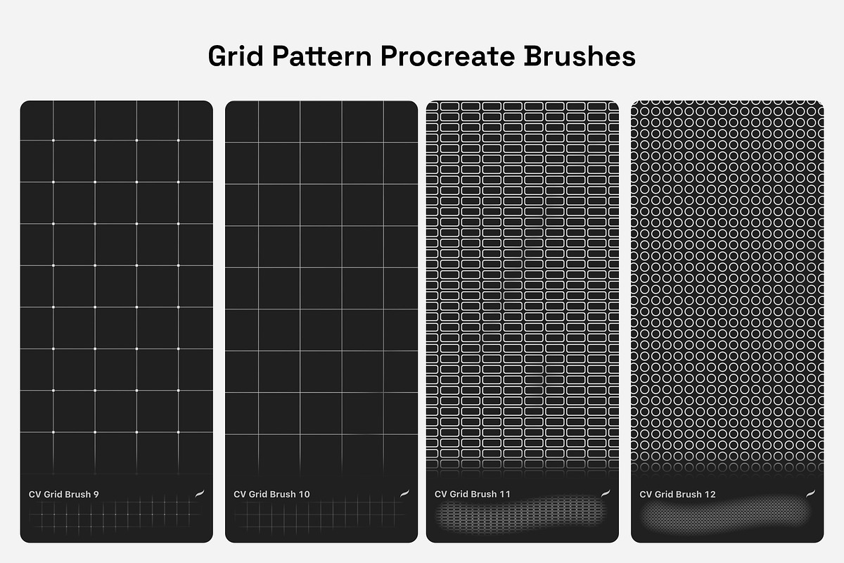 Grid Pattern Procreate Brushes, a Brush Add-On by Creative Veila (Photo 7 of 9)