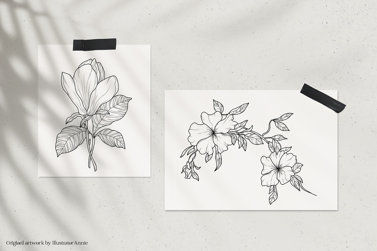 Floral Garden - Floral Line Art, an Illustration by IllustratorAnnie (Photo 2 of 10)