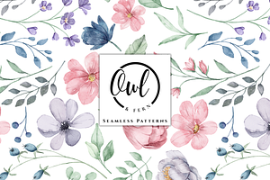 Misty Petal Garden Seamless Pattern