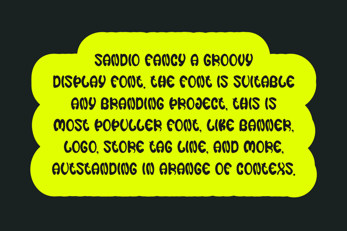Sandio Fancy Font, a Sans Serif Font by Iqsiart Studio (Photo 2 of 6)