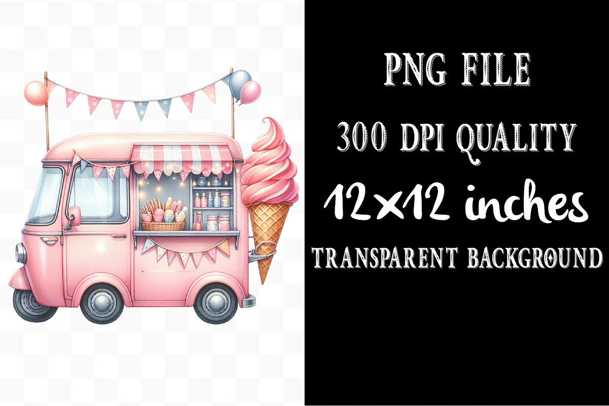 Summer Ice Cream Truck Clipart, an Illustration by Designking (Photo 4 of 4)